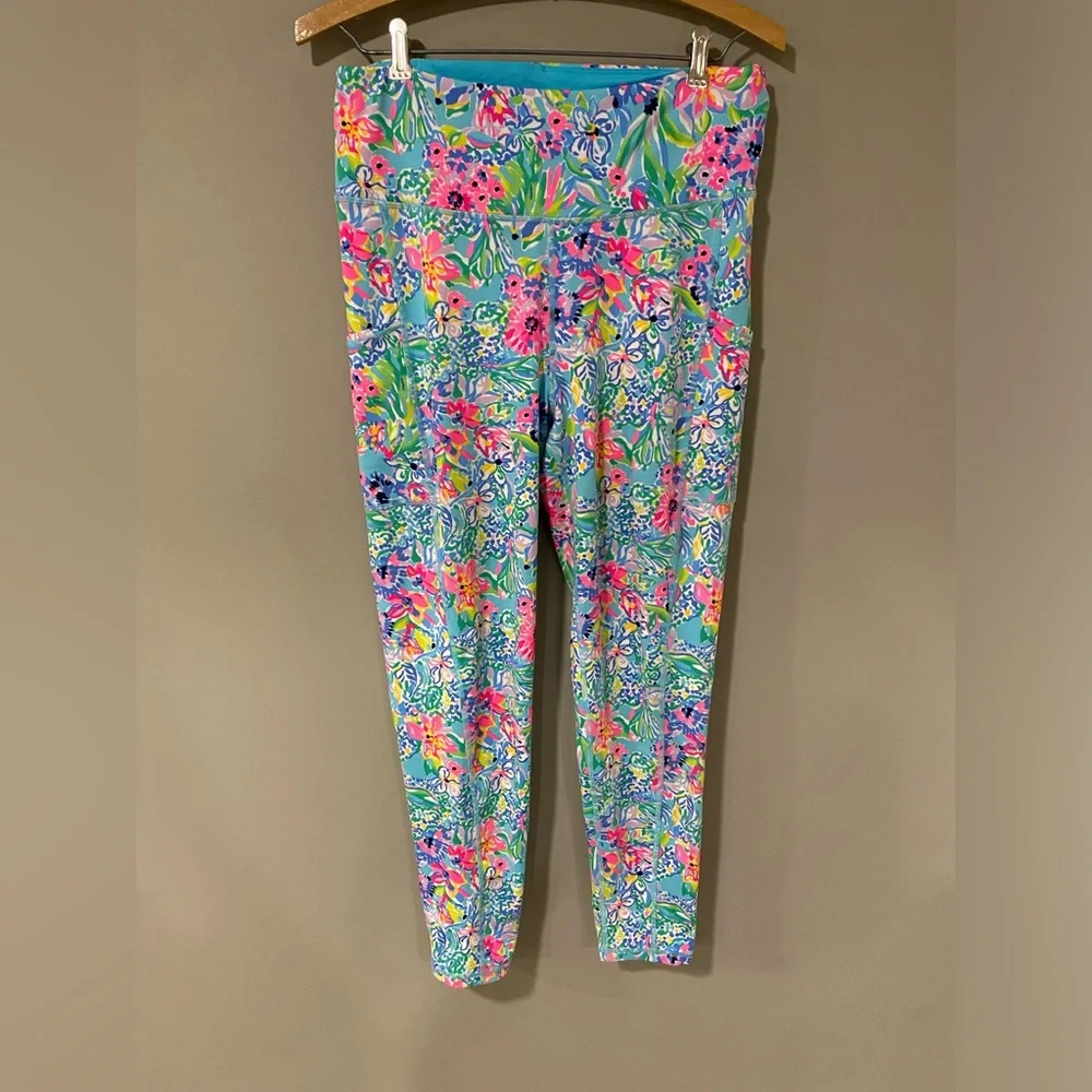 Lilly Pulitzer Multicolor Floral Leggings - Blue, Pink, Green - Picture 3 of 9